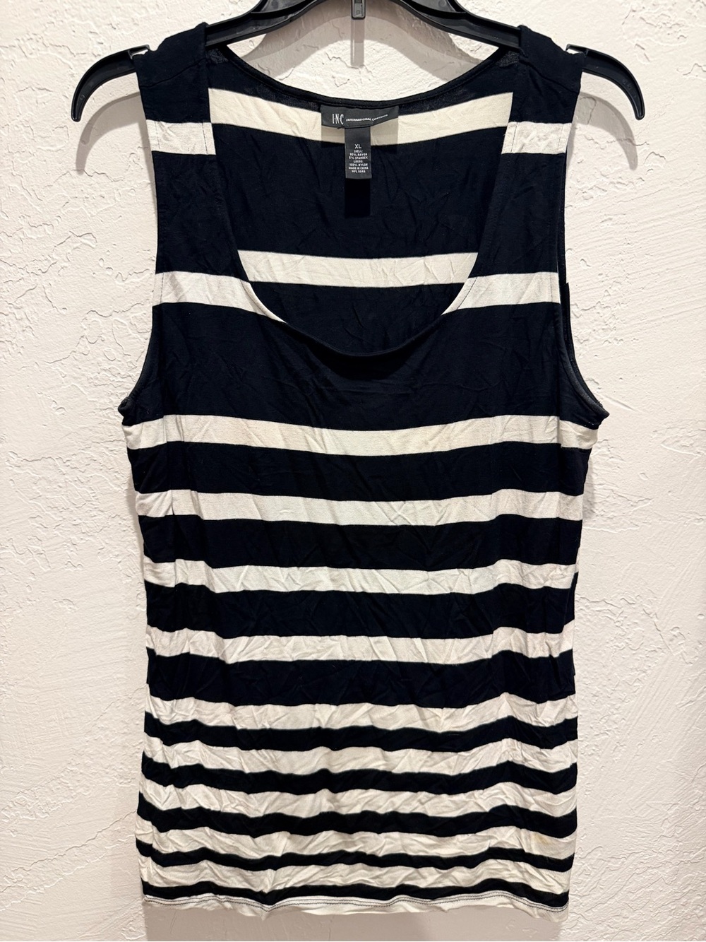 INC International Concepts Black & White Horizontal Stripe Tank